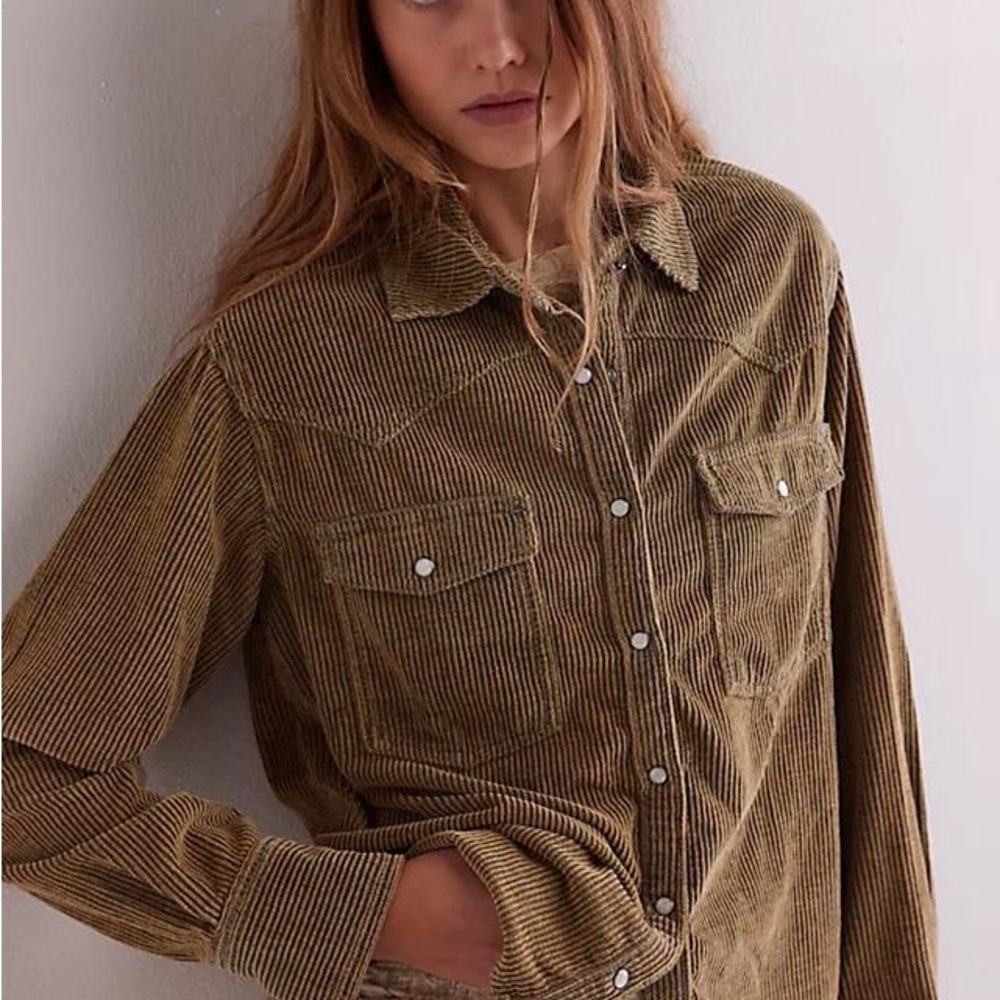 We The Free - Hideaway Cord Shirt Size L NWOT